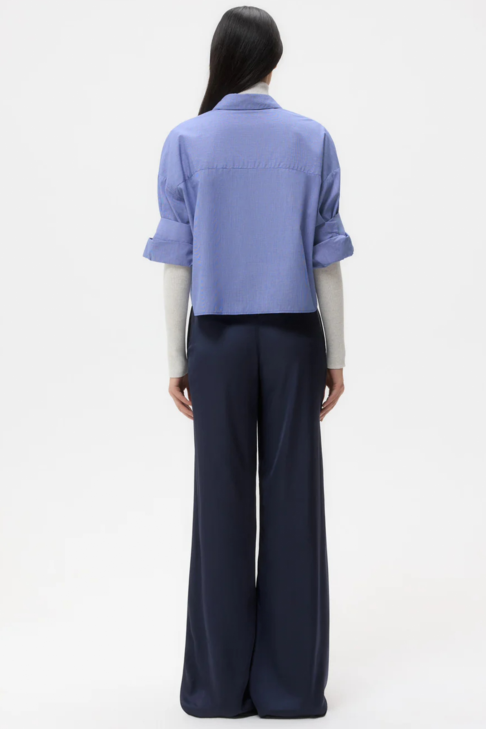 TWP NEXT MORNING SHIRT IN WHITE/NAVY | THE NEW TREND

