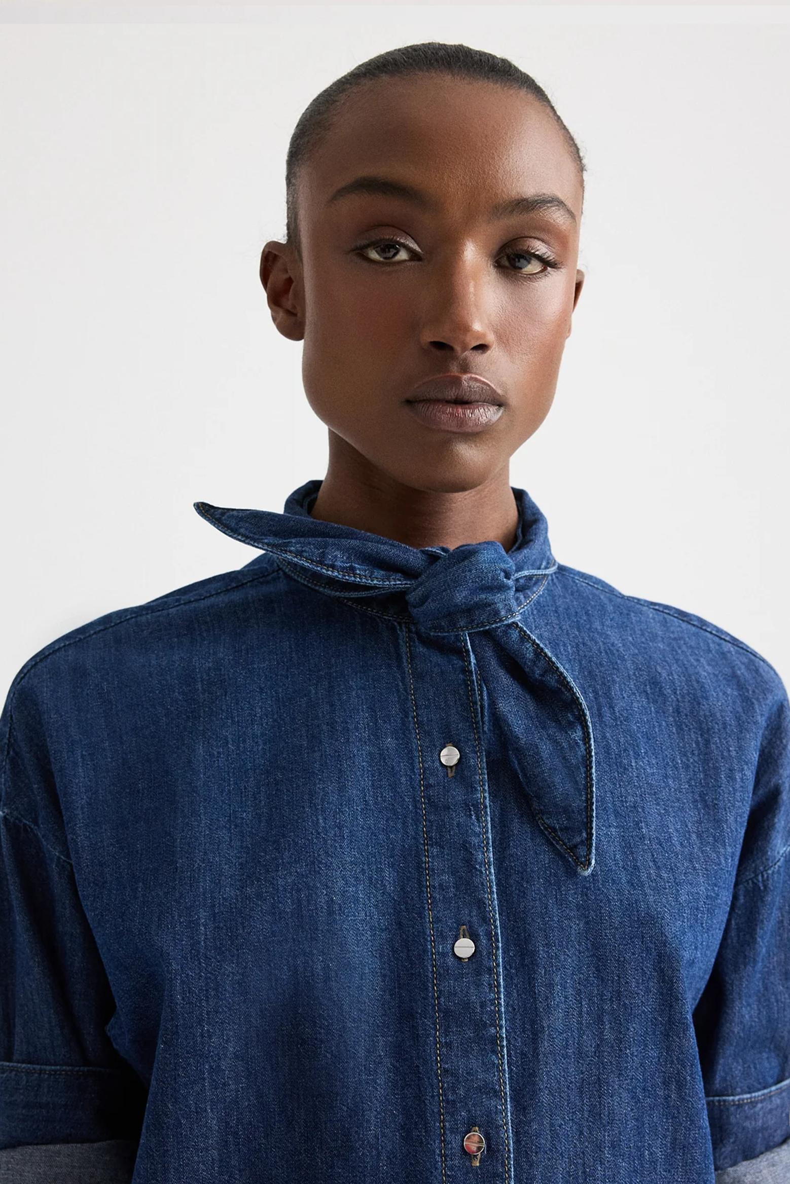 TWP TIE ONE ON SHIRT DARK STONE | THE NEW TREND