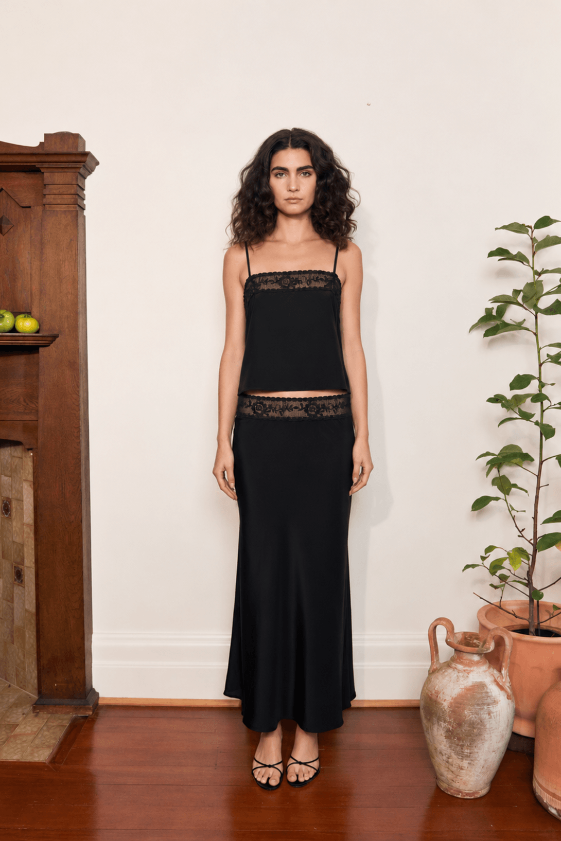 ORNAMENT SILK SKIRT