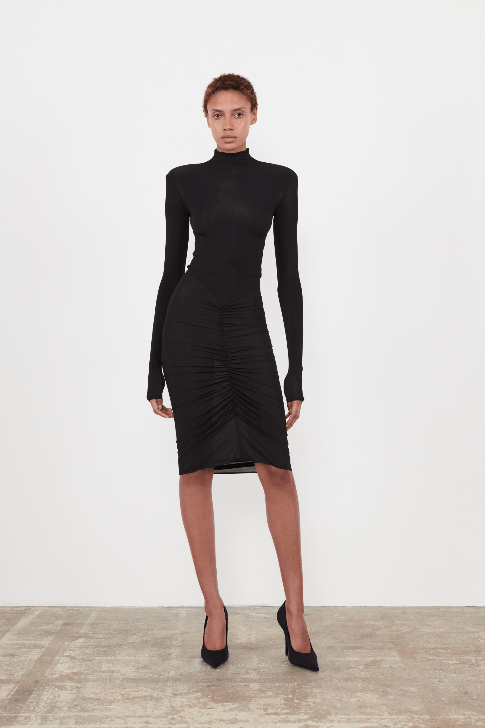 RUCHED MINI DRESS