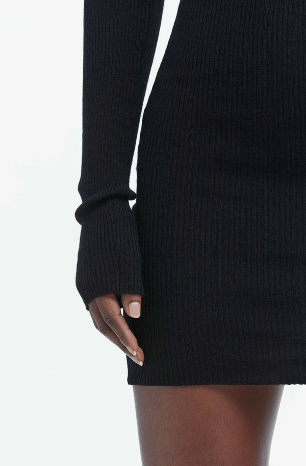 WARDROBE.NYC RIBBED LONG SLEEVE DRESS MINI | THE NEW TREND