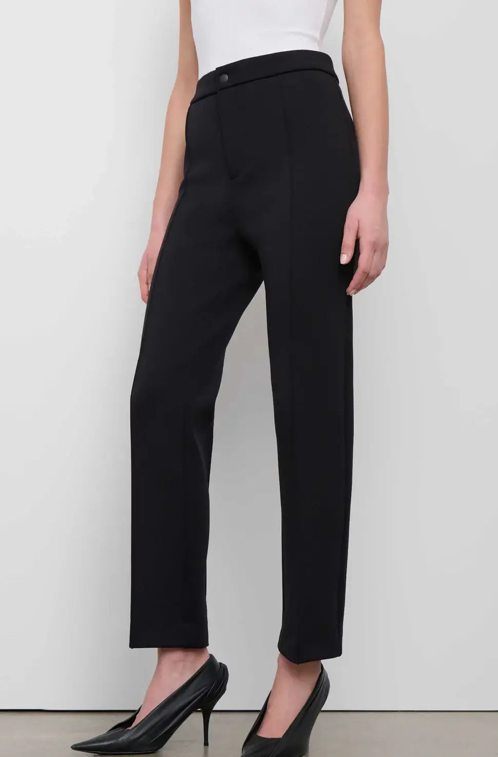 WARDROBE.NYC Bonded Slim Trouser in Black | The New Trend

