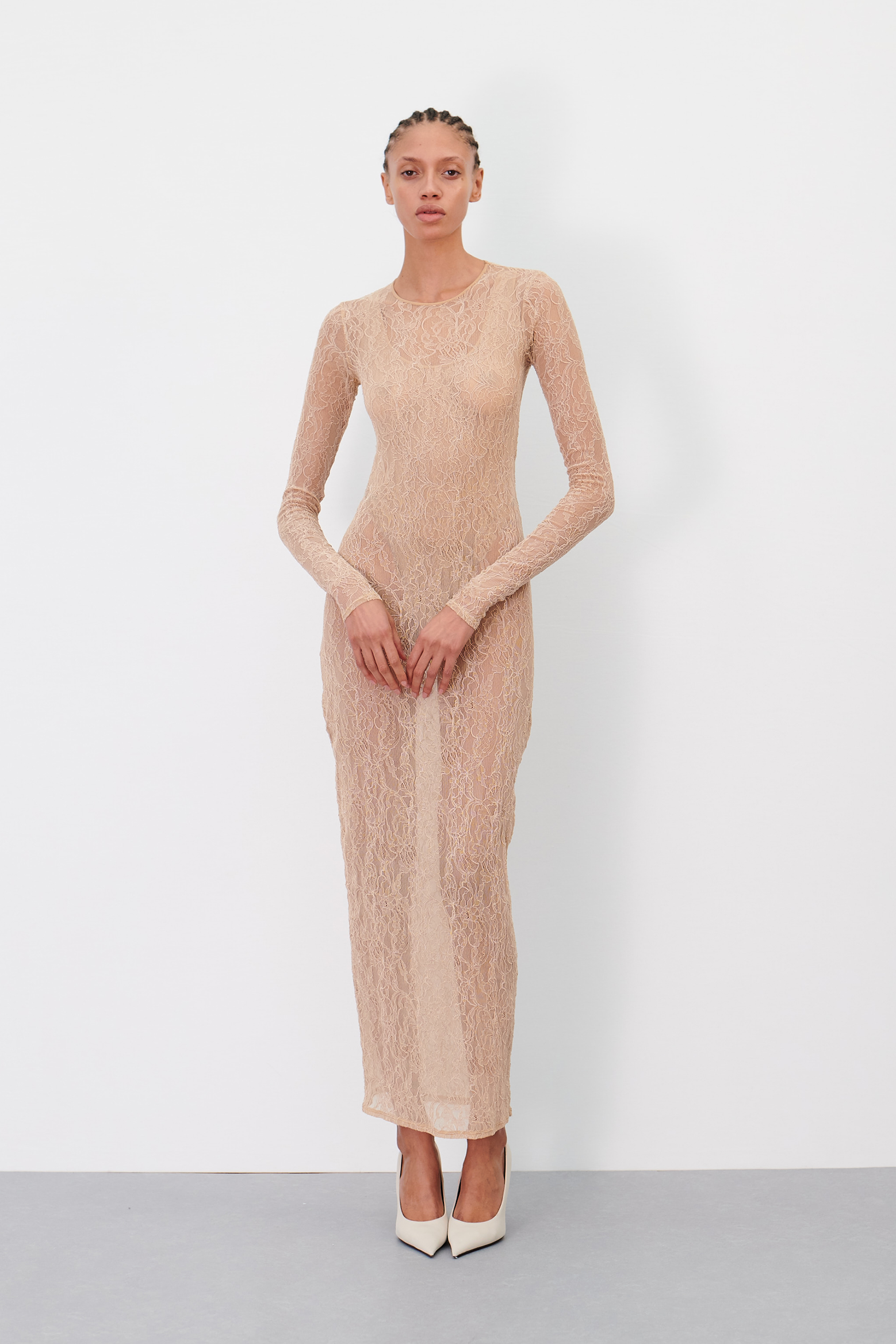 WARDROBE.NYC LACE LONG SLEEVE DRESS | THE NEW TREND