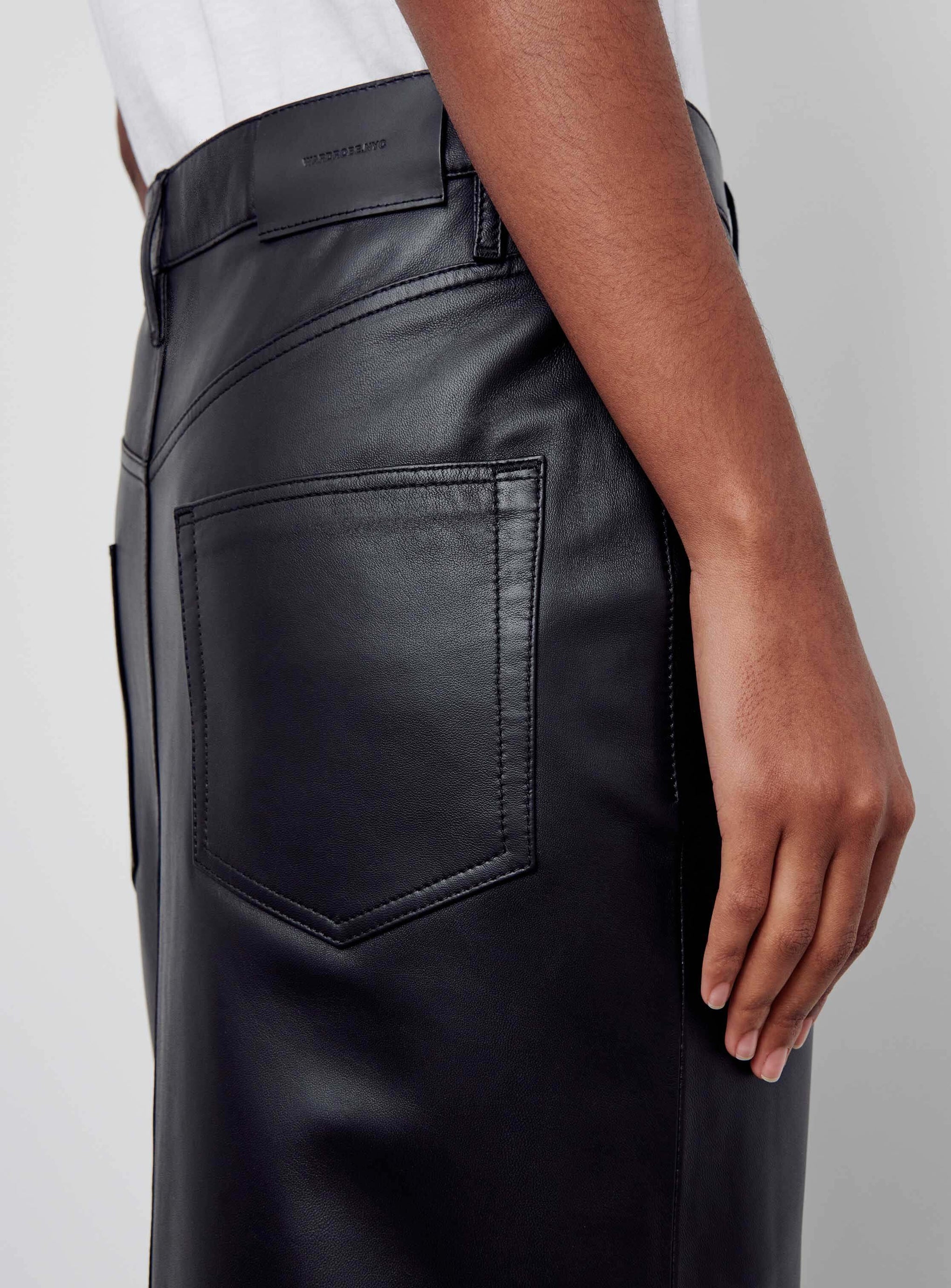 WARDROBE.NYC LEATHER COLUMN SKIRT | THE NEW TREND
