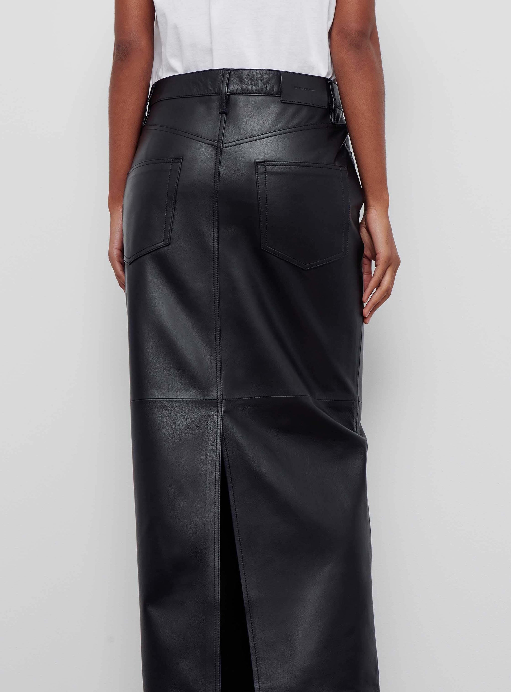WARDROBE.NYC LEATHER COLUMN SKIRT | THE NEW TREND