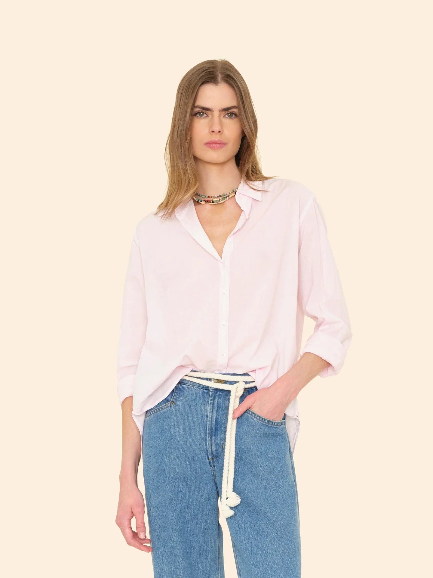 XÌRENA BEAU SHIRT IN PALE ROSE | THE NEW TREND