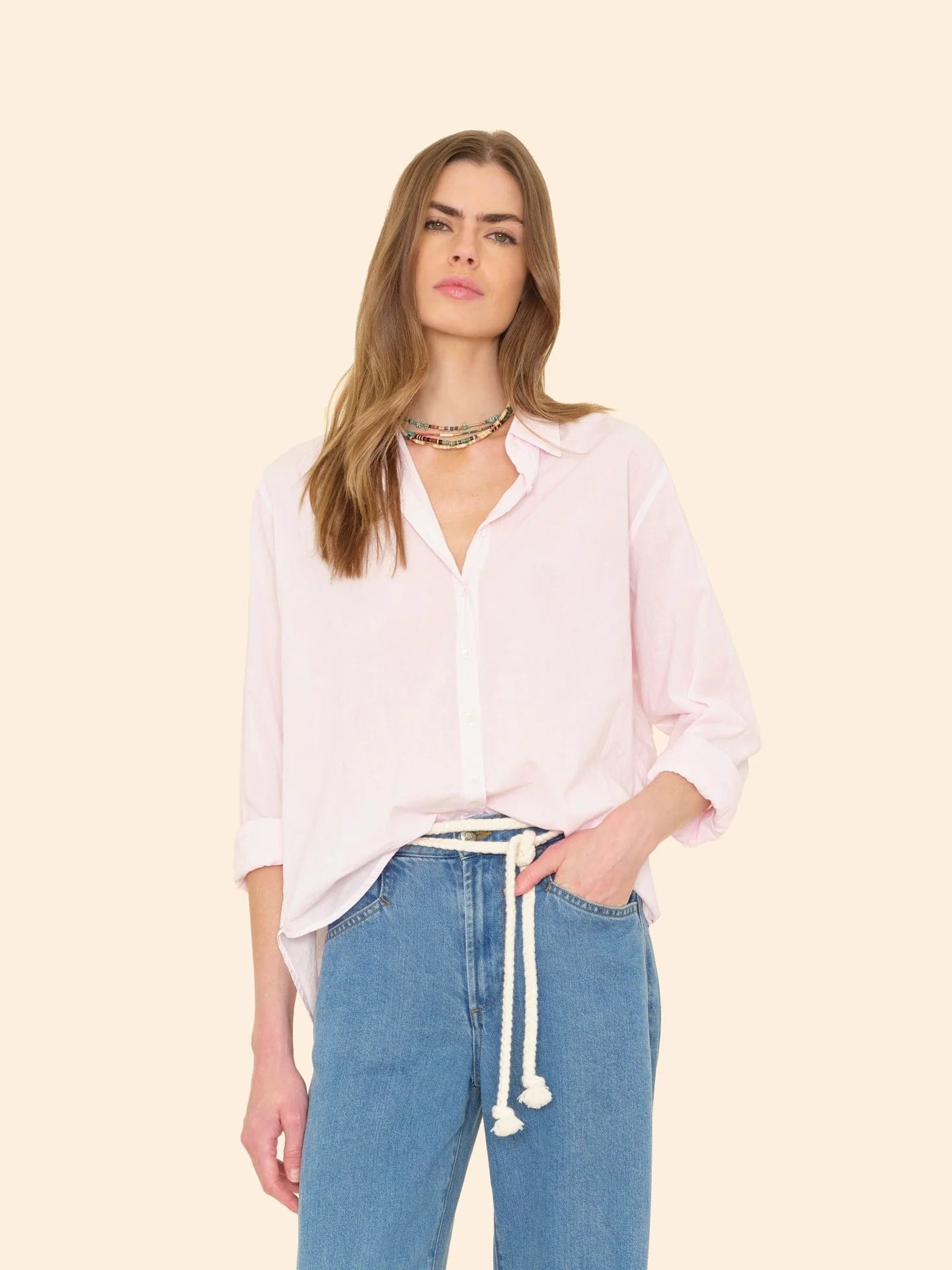 XÌRENA BEAU SHIRT IN PALE ROSE | THE NEW TREND
