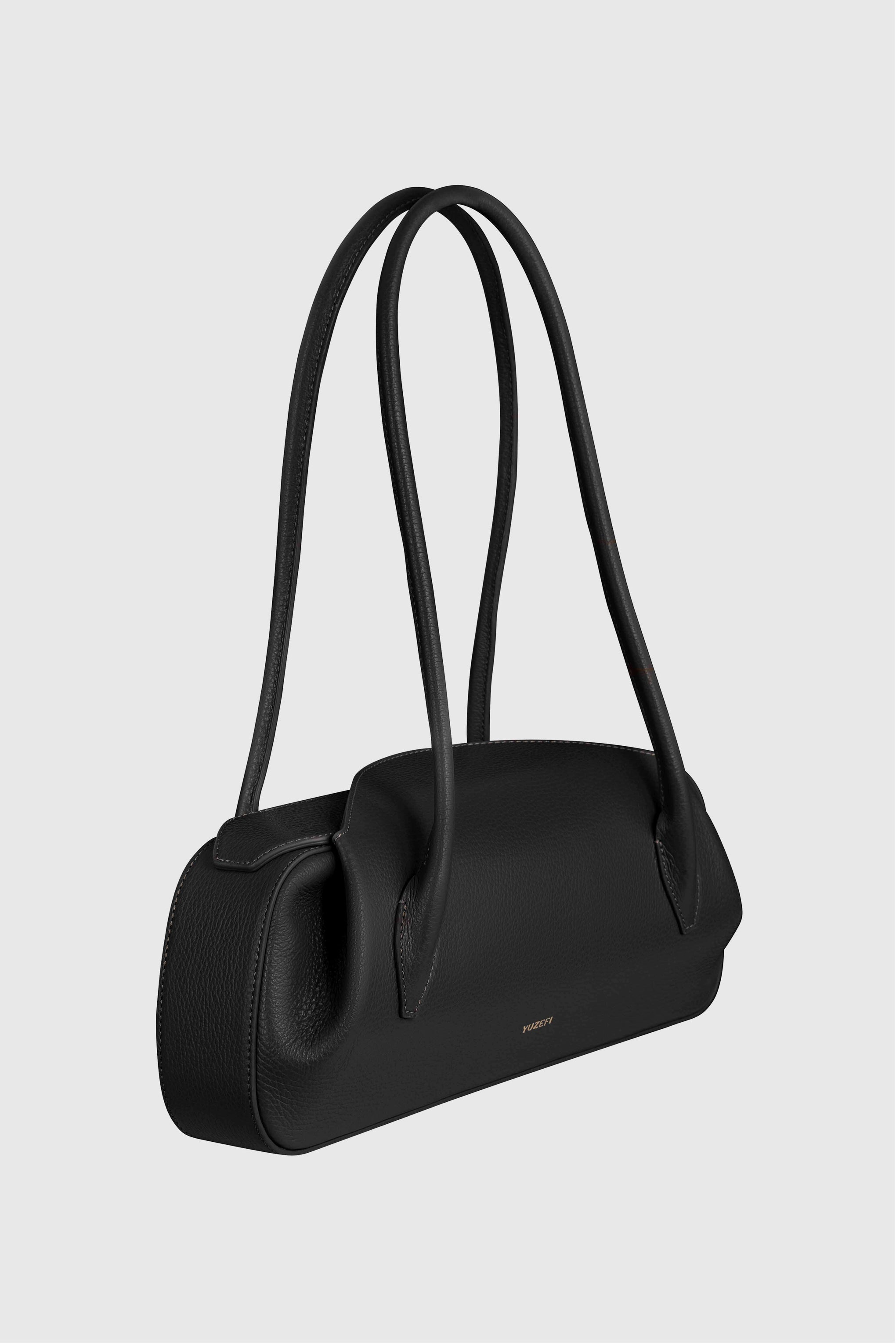 YUZEFI OYSTER PEBBLE GRAIN LEATHER SHOULDER BAG | THE NEW TREND