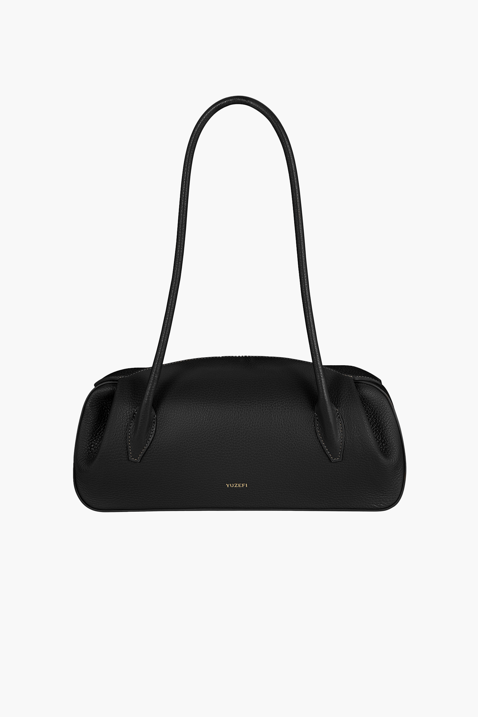 YUZEFI OYSTER PEBBLE GRAIN LEATHER SHOULDER BAG | THE NEW TREND