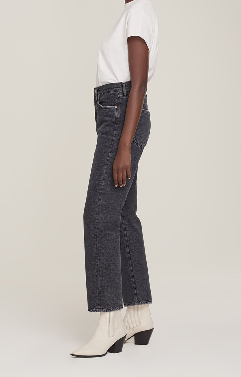 Agolde 90 s Pinch Waist Jean In Black Tea The New Trend