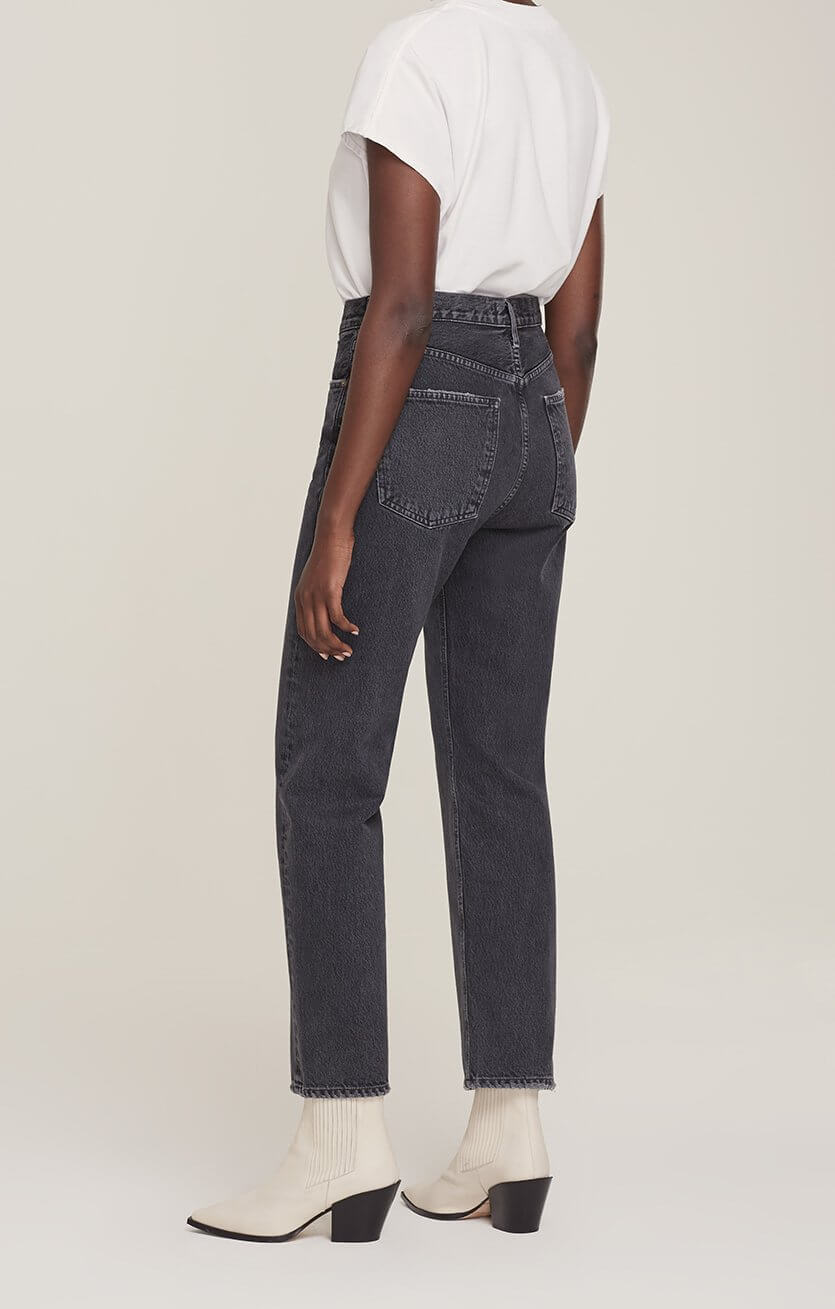 Agolde 90 s Pinch Waist Jean In Black Tea The New Trend