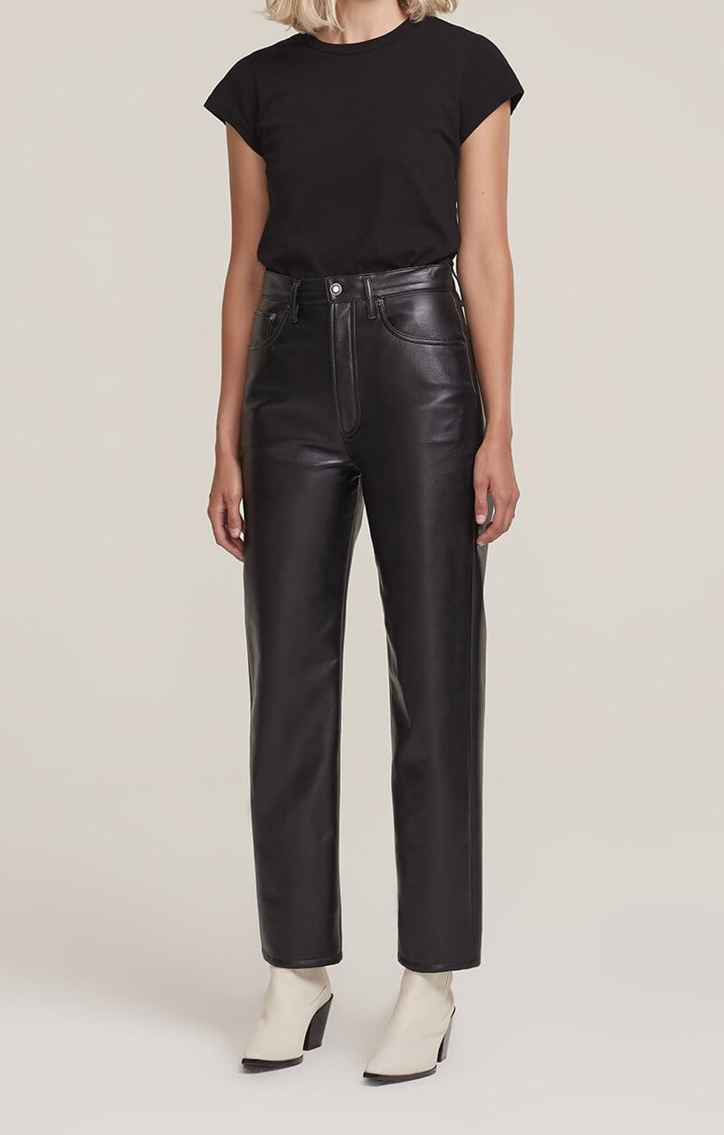 Agolde Recycled Leather 90's Pinch Waist in Detox from The New Trend