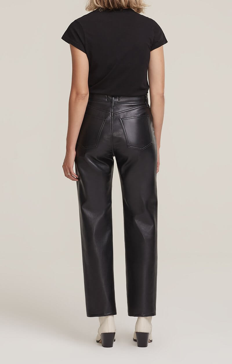Agolde Recycled Leather 90's Pinch Waist in Detox from The New Trend
