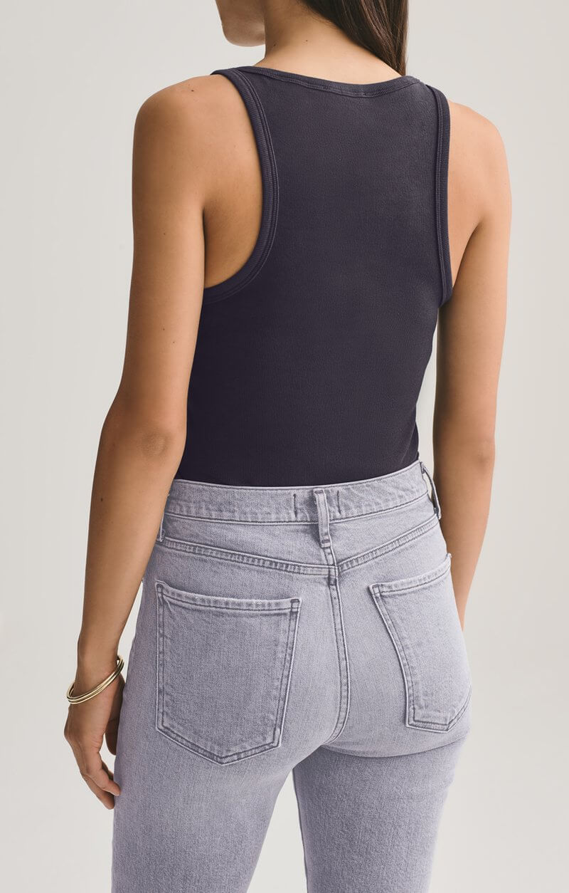 Agolde Rib Tank in Black available at The New Trend