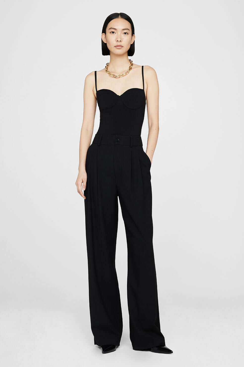 Anine Bing Carrie Twill Pant in Black TNT The New Trend