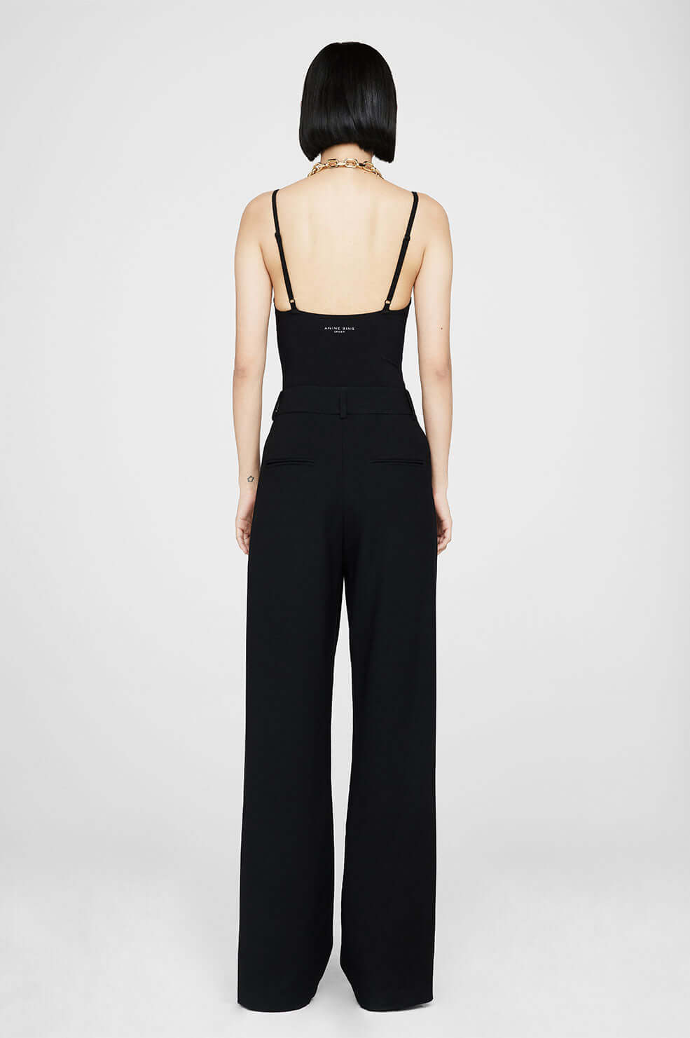  Anine Bing Carrie Twill Pant in Black available at The New Trend