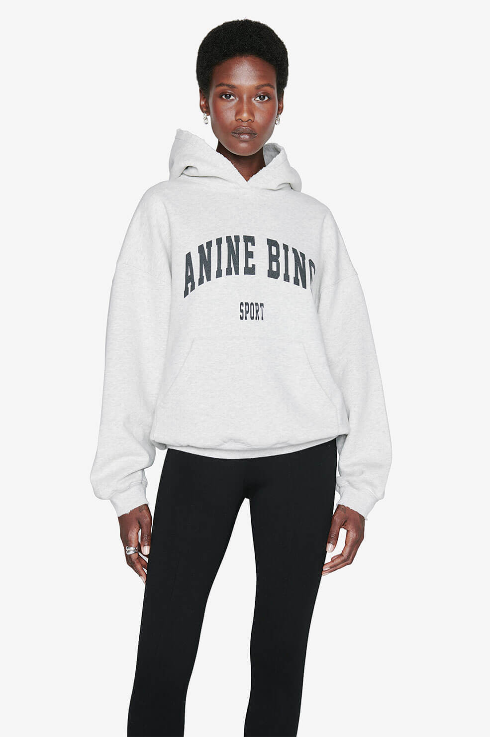Anine Bing Harvey Sweatshirt in Grey Melange from The New Trend