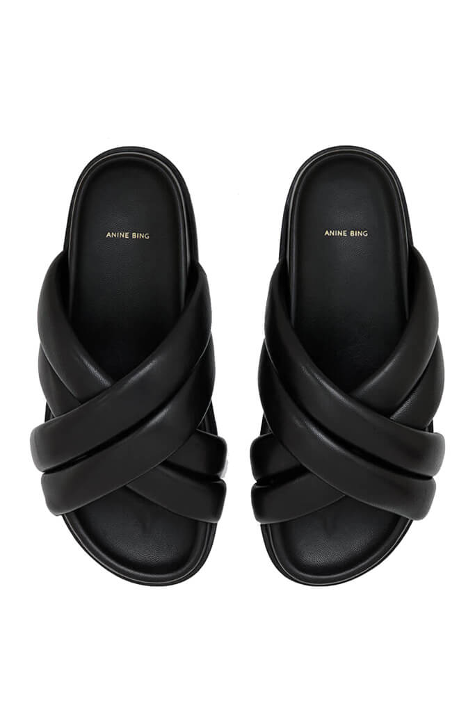 ANINE BING Lizzie Slides in Black The New Trend