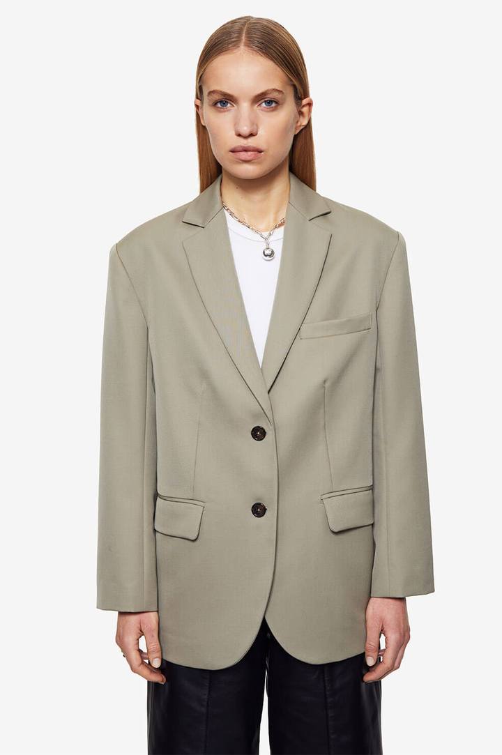 Anine Bing Oversized Quinn Blazer in Green Khaki The New Trend