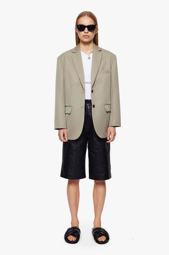 Anine Bing Oversized Quinn Blazer in Green Khaki The New Trend