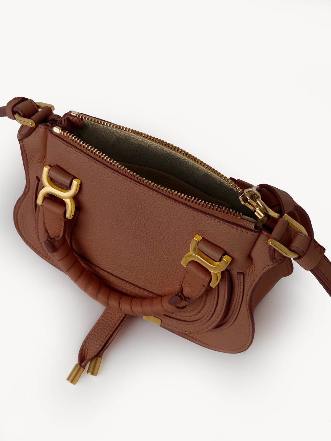 CHLOÉ Marcie Mini Double Carry Bag in Tan | The New Trend