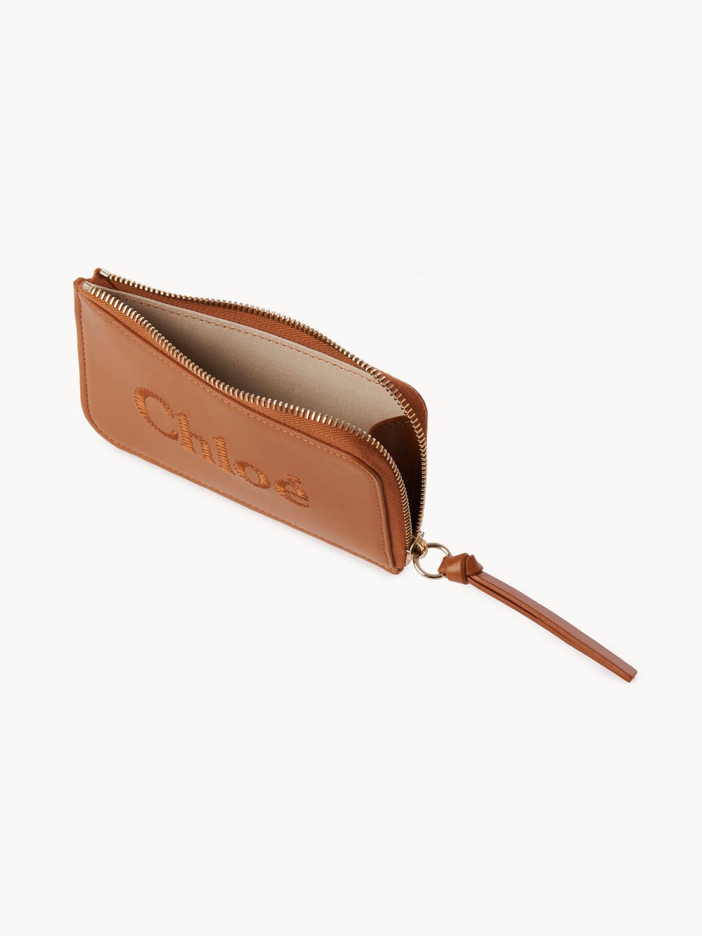 Chloe Sense Small Purse With Card Slots in Caramel available at The New Trend
