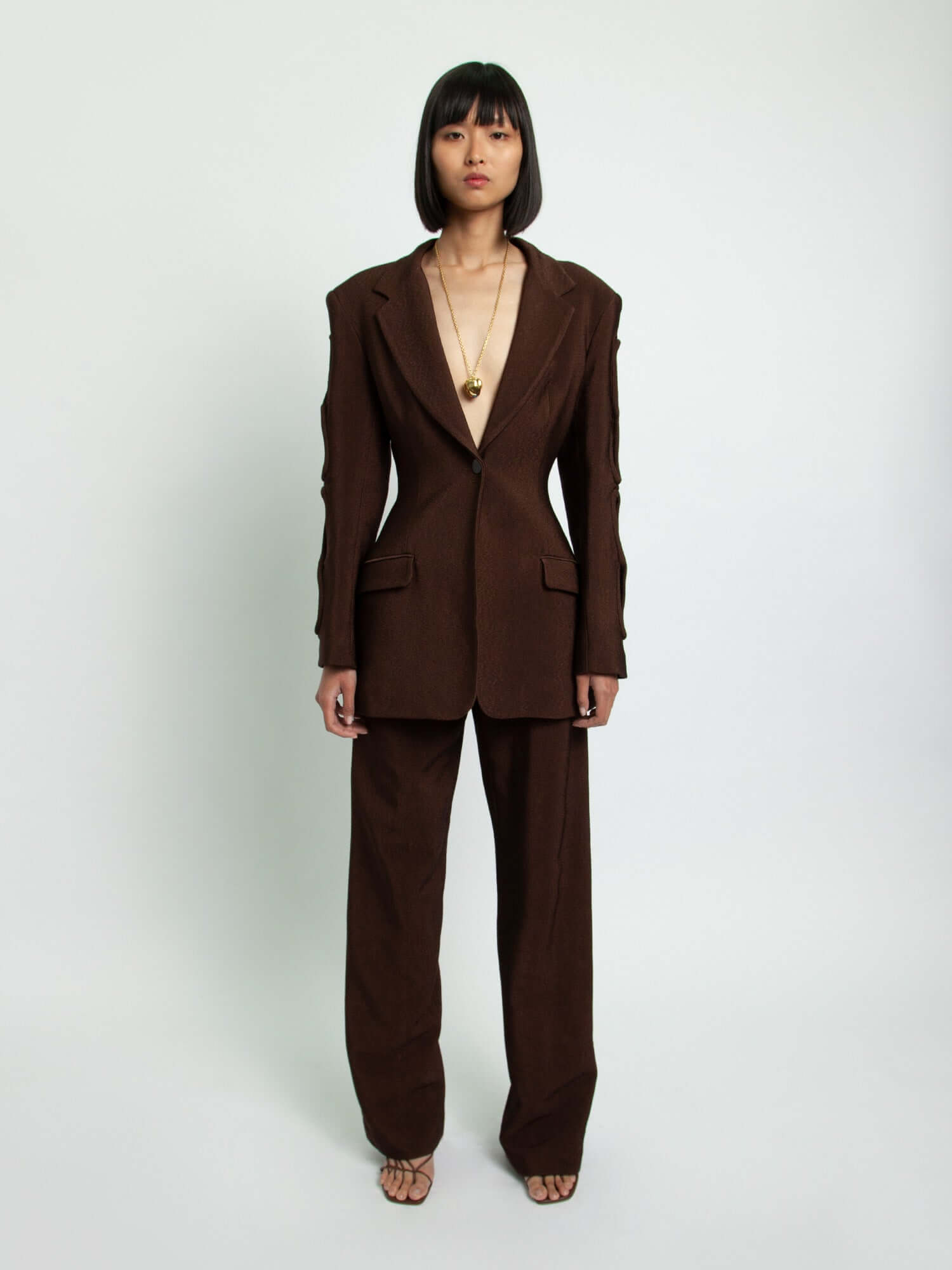 Christopher Esber Infinity Utility Trousers in Chocolate Brown from The New Trend