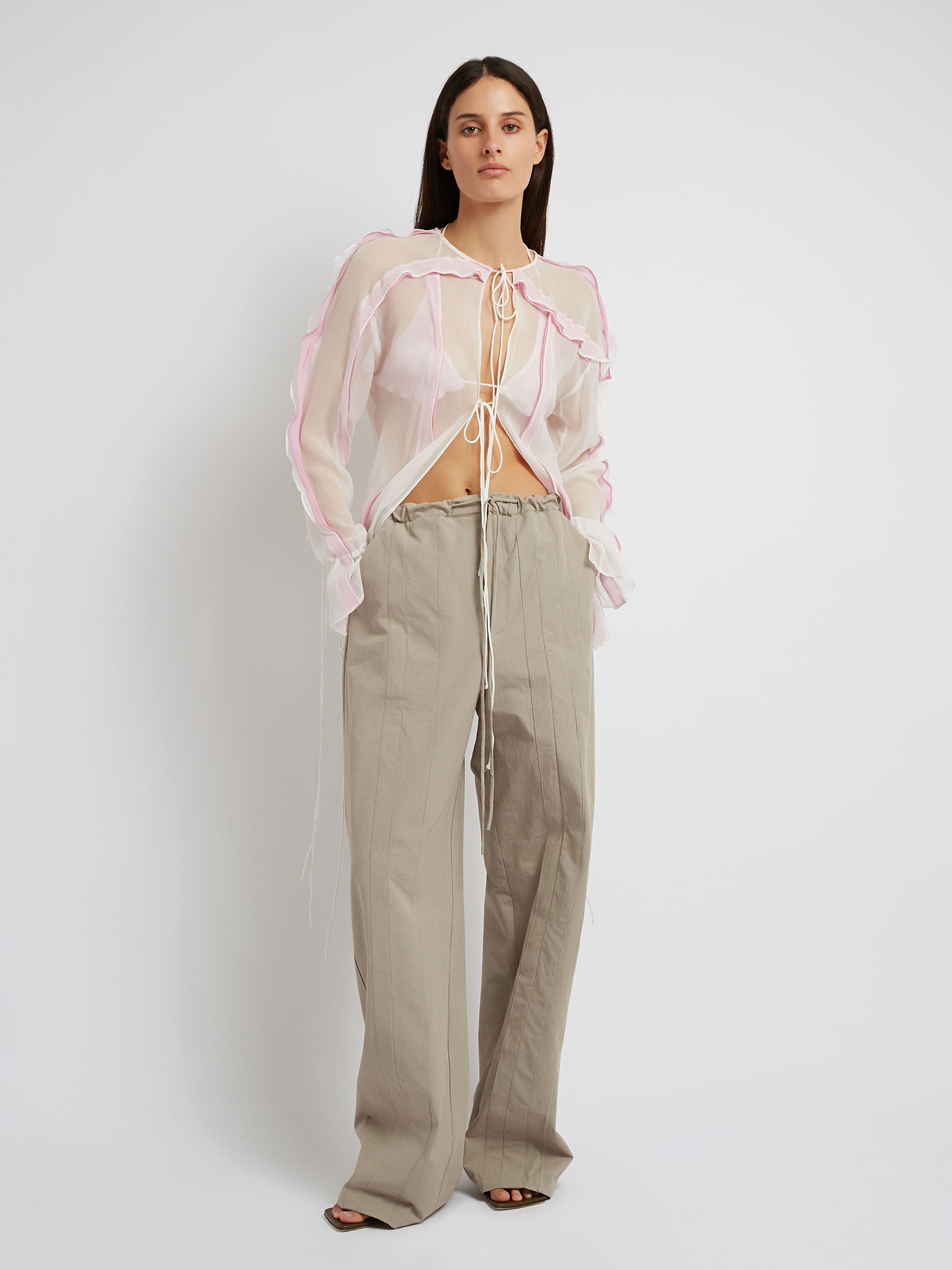 Christopher Esber | Multi Panelled Cotton Pant in Stone | The New Trend