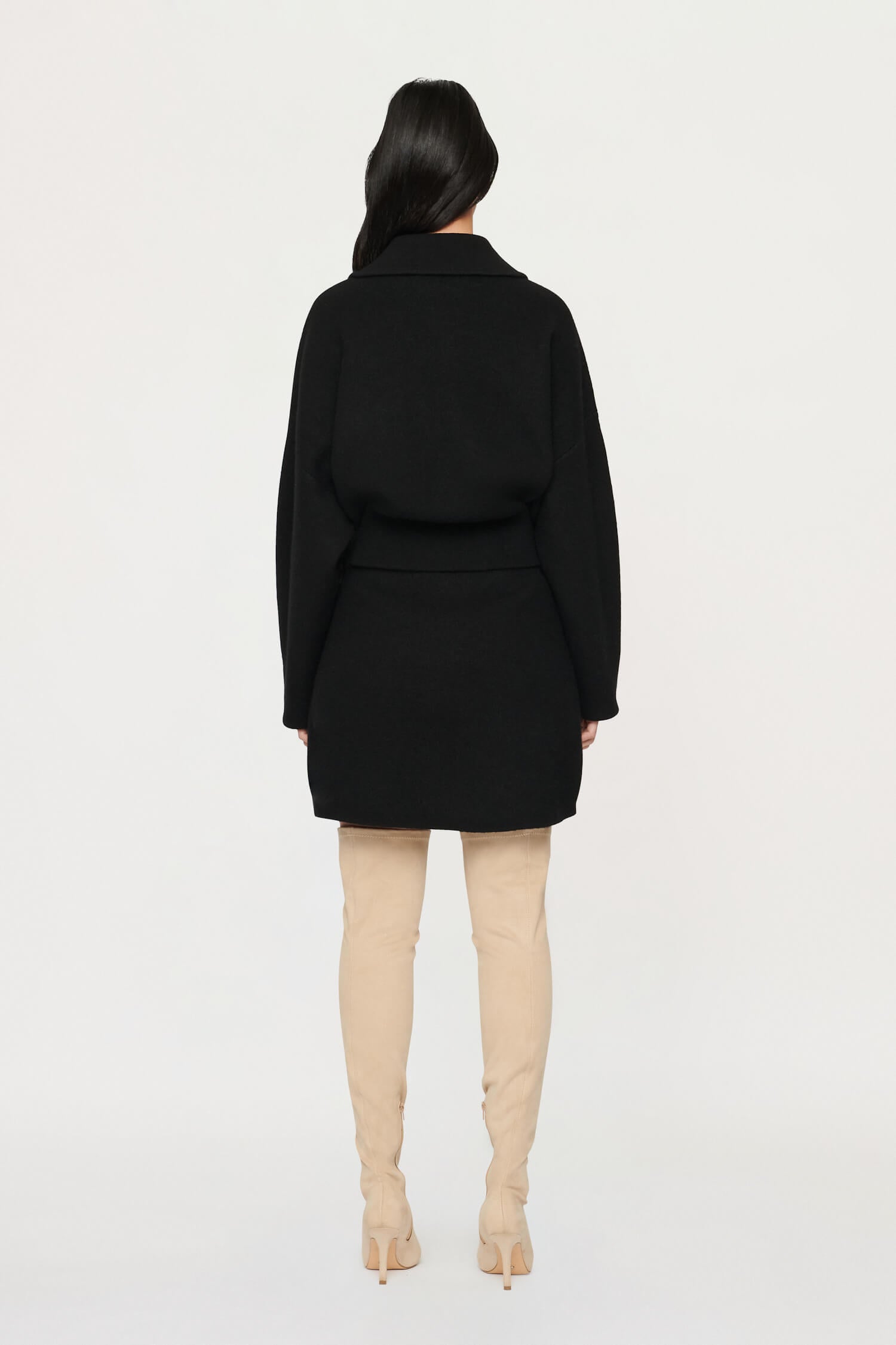 Clea Mia Boiled Wool Knit Skirt in Black available at TNT The New Trend Australia.