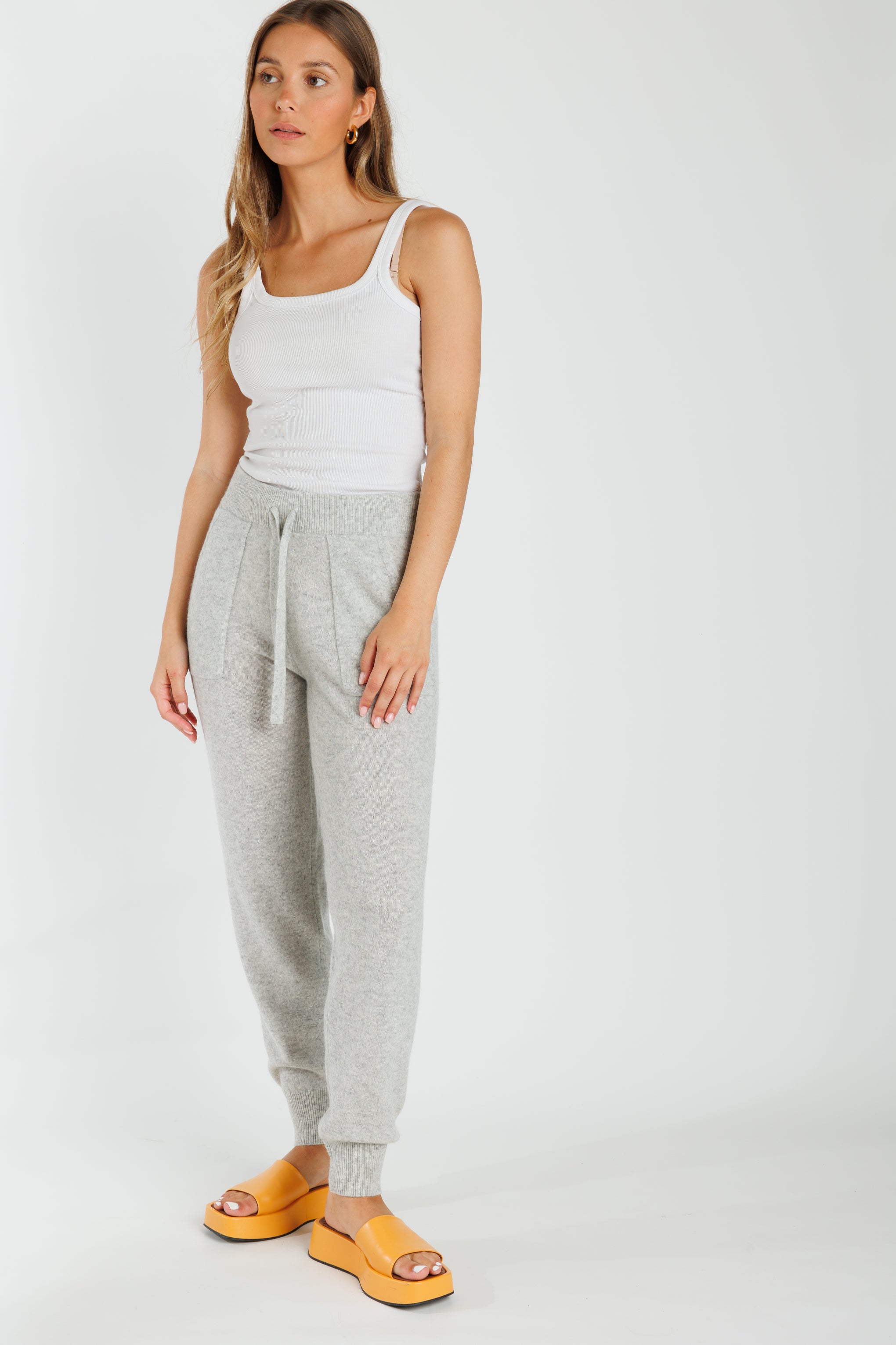Crush Cashmere Faro Chill Joggers in Fluffy Grey available at TNT The New Trend Australia.
