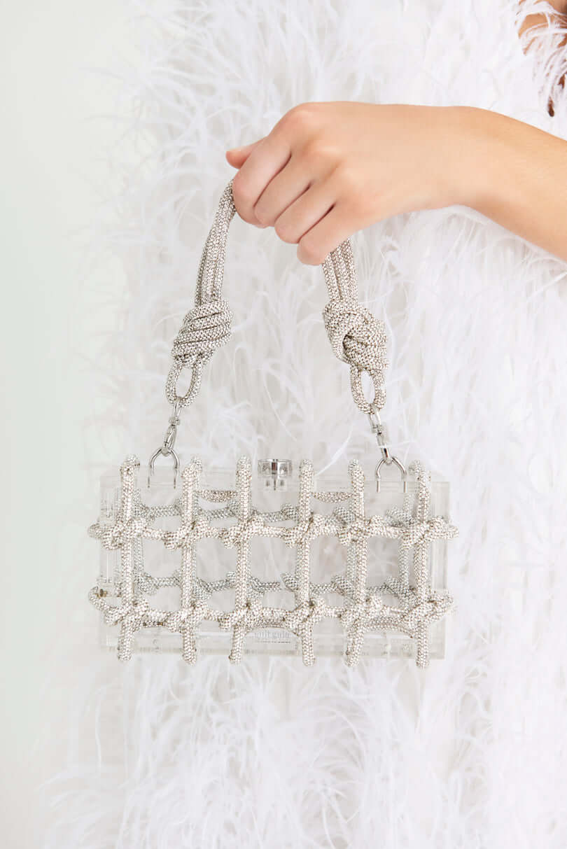 Cult Gaia Bess Shoulder Bag in Clear available at The New Trend