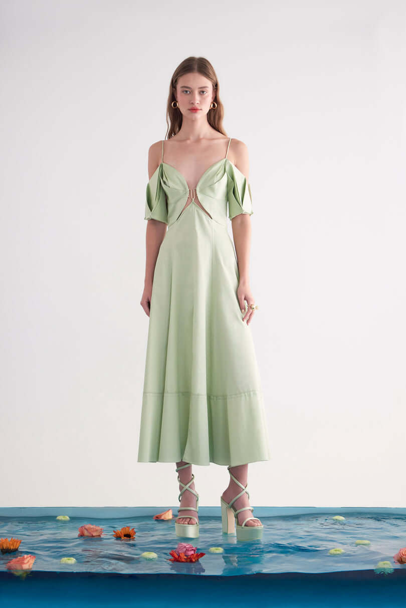 Cult Gaia Dina Dress in Jade available at The New Trend