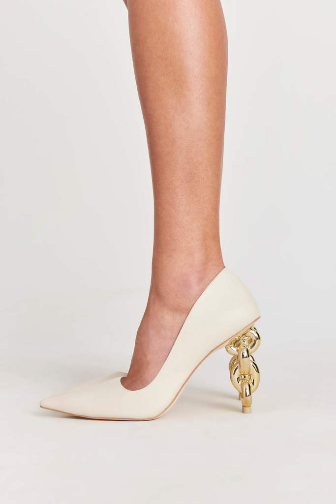 Cult Gaia Susa Pump in Off-White available at The New Trend
