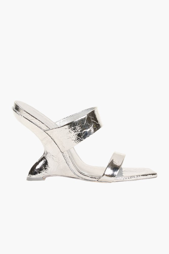 Peeptoe Silver Shimmer Heels - ShoeBeDoo