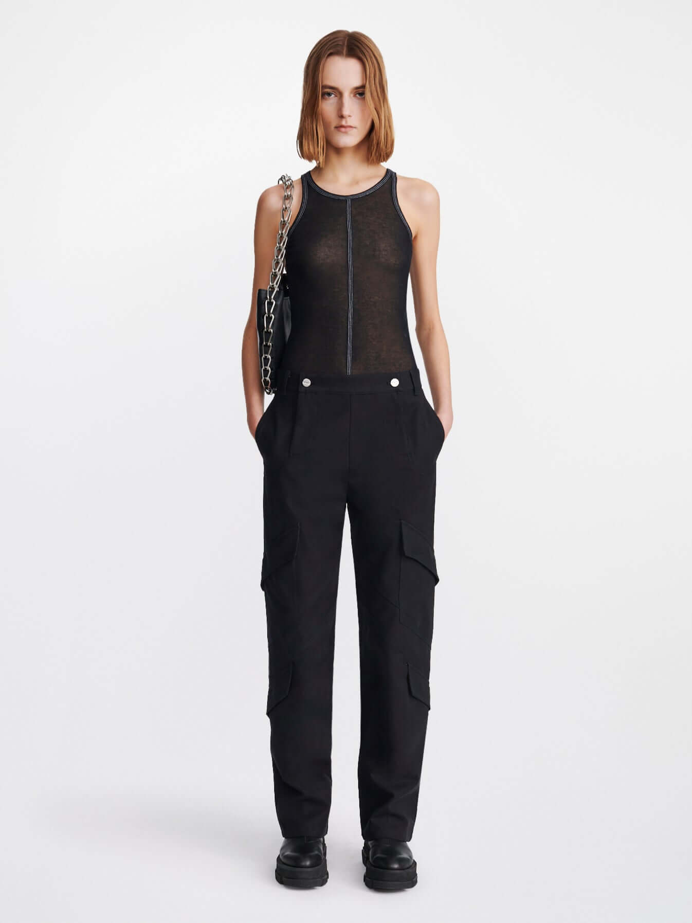 Dion Lee Triple Stitch Tank in Black available at TNT The New Trend Australia.