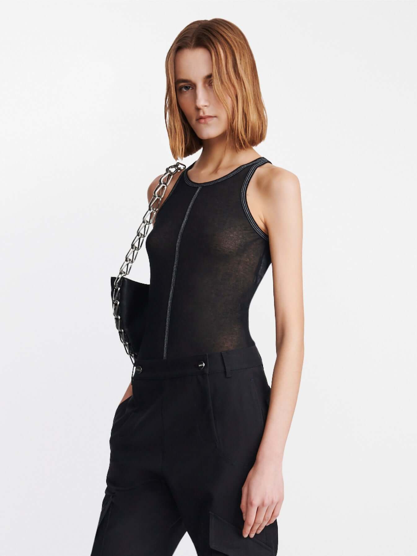 Dion Lee Triple Stitch Tank in Black available at TNT The New Trend Australia.