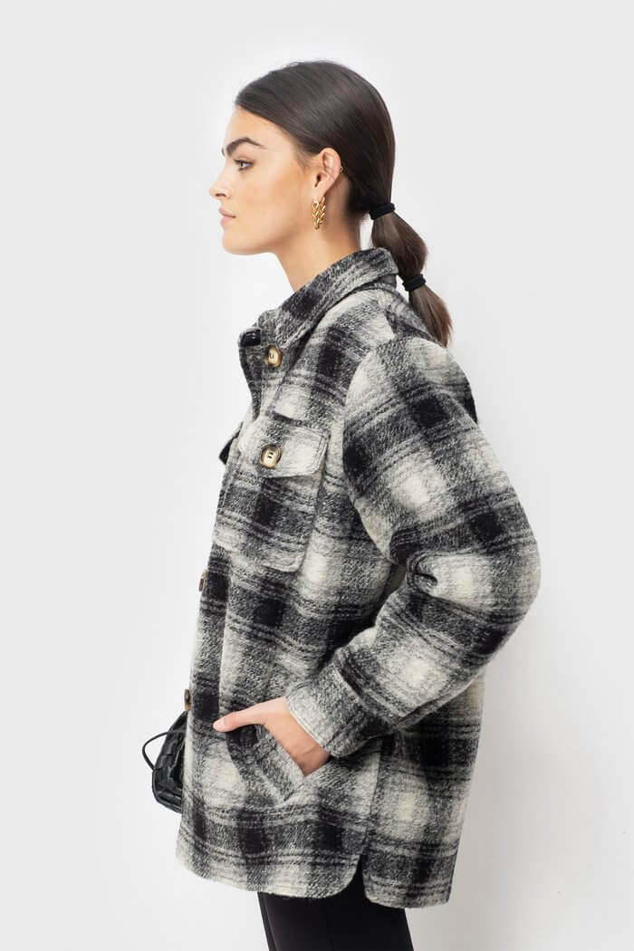 Ducie London Exclusive Check Oversize Shirt Short from The New Trend