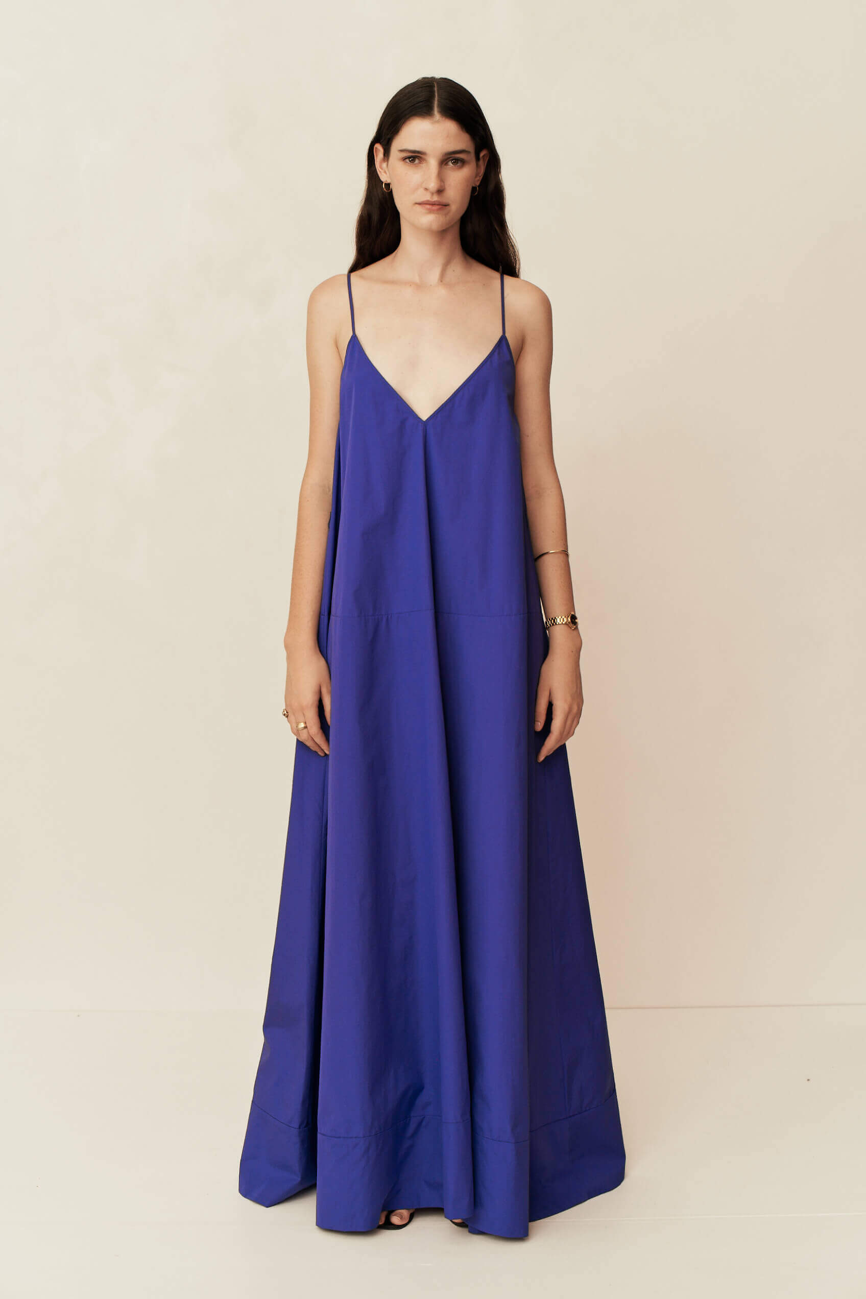 Esse Strap V Midi Dress in Cobalt from The New Trend