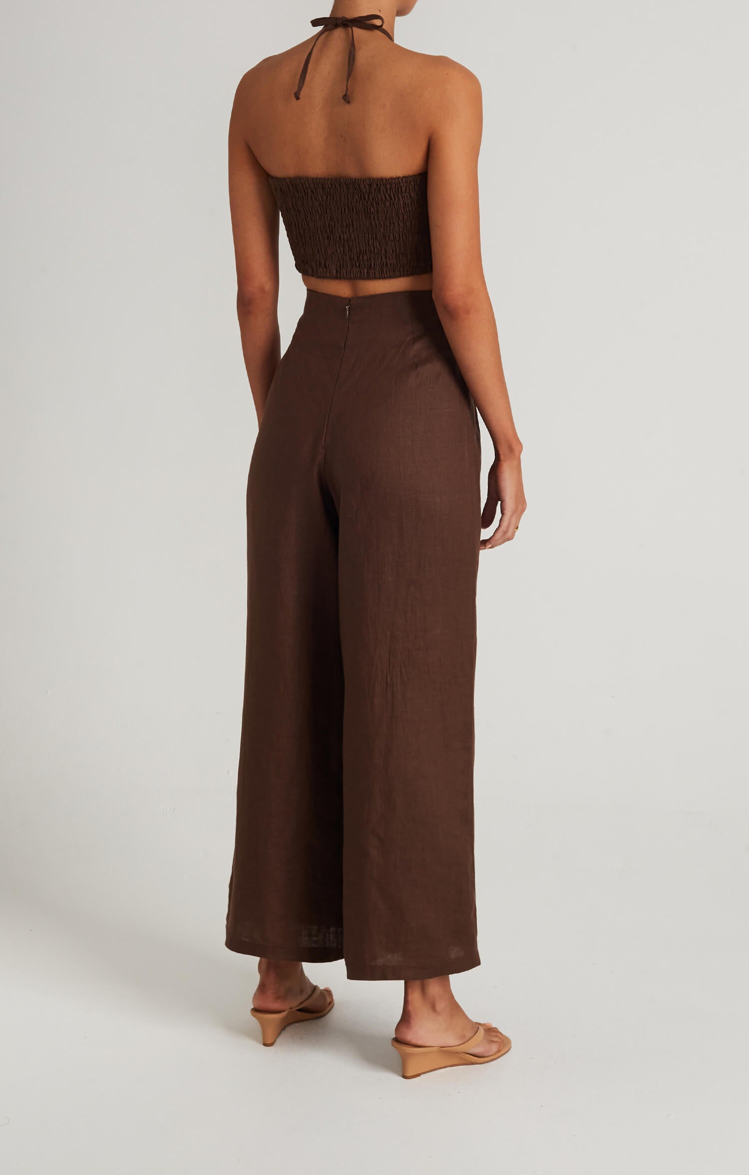 Faithfull The Brand Cyprus Top in Plain Chocolate from The New Trend