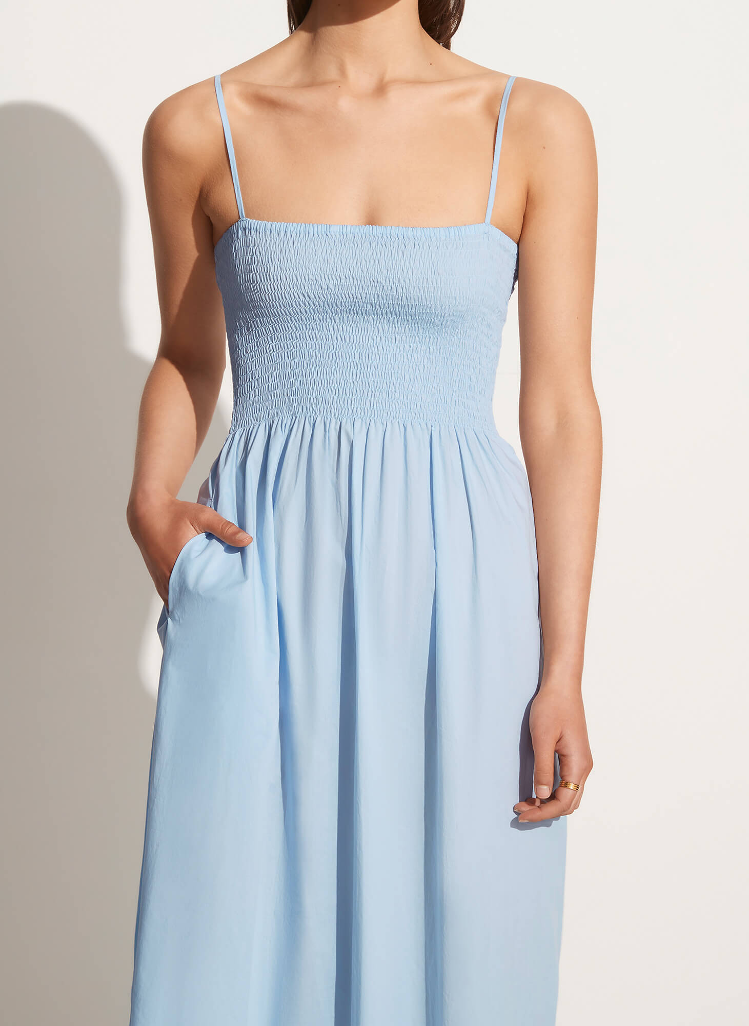 Faithfull The Brand Tergu Maxi Dress in Cornflower Blue available at The New Trend