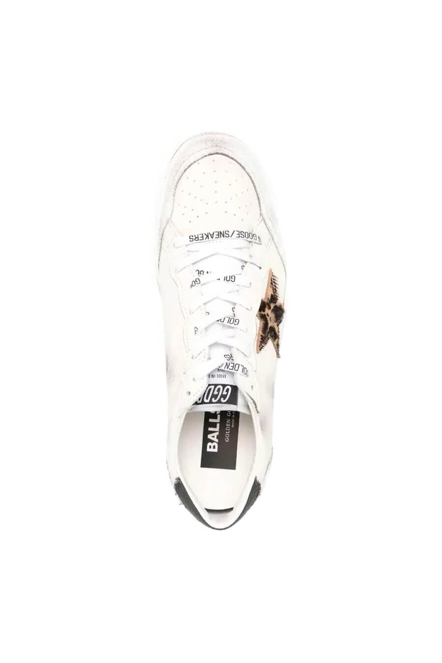 Golden Goose Ball Star Sneaker in White/Beige/Brown/Black available at The New Trend