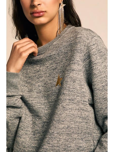 Golden Goose Star Athena Crewneck Sweatshirt in Grey Melange from The New Trend