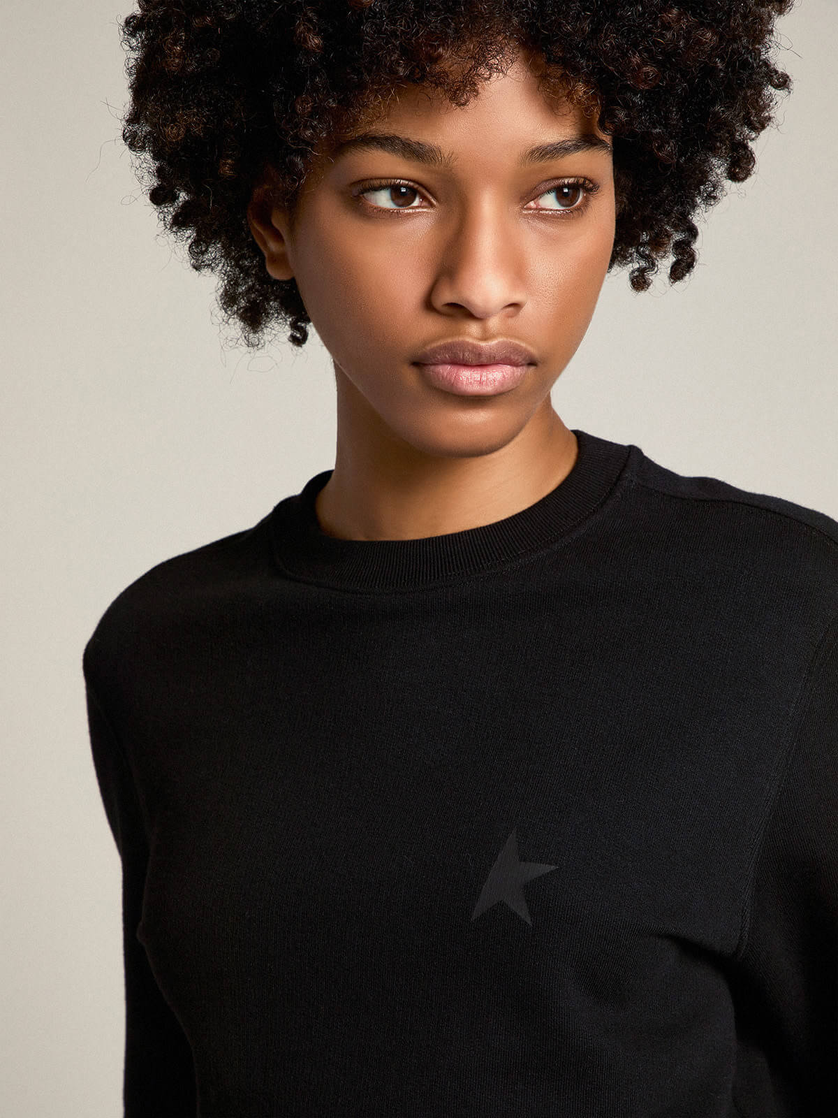 Golden Goose Star Athena Crewneck Sweatshirt in Black from The New Trend