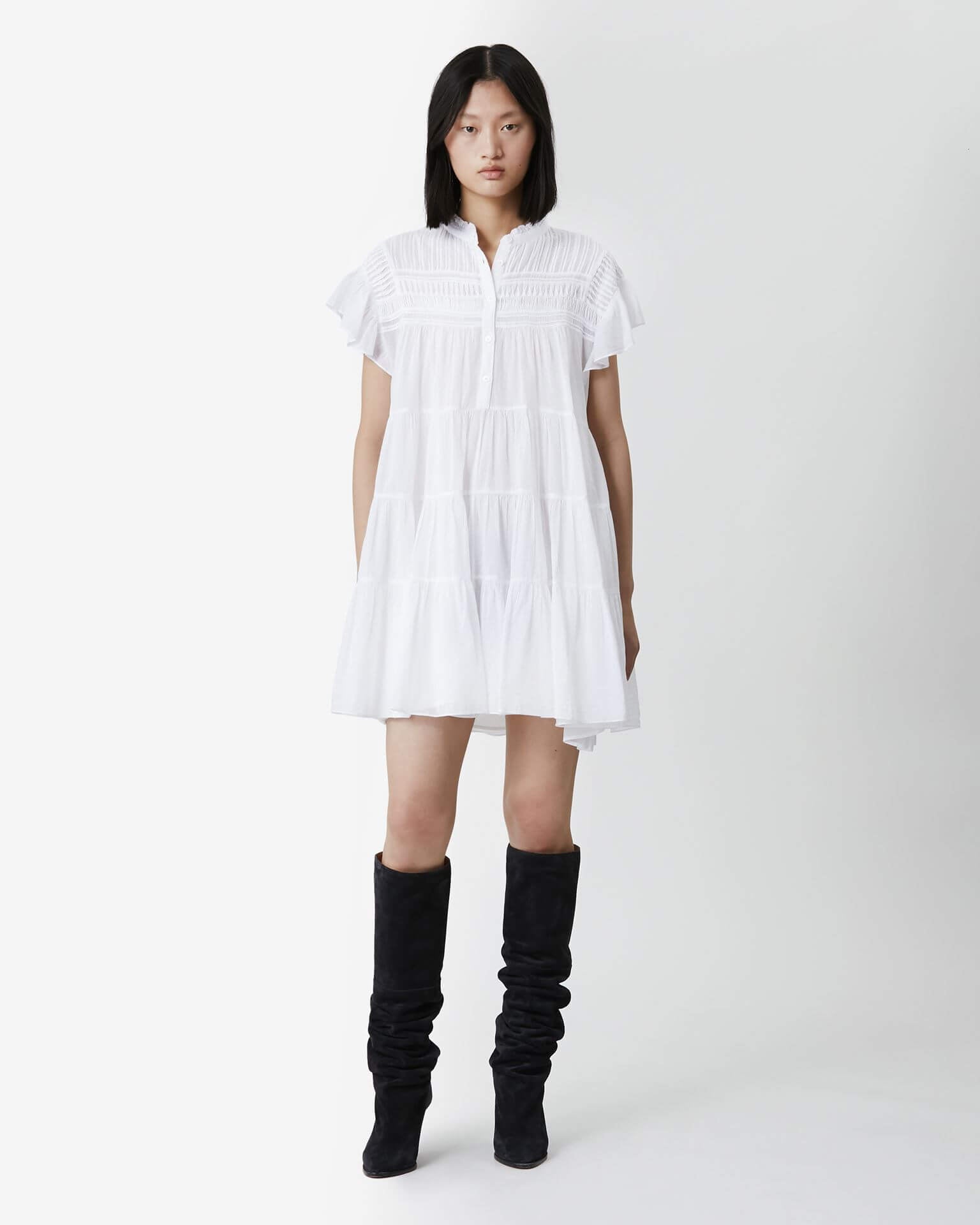 Isabel Marant Etoile Laniyake Dress in White available at TNT The New Trend Australia. Free shipping on orders over $300 AUD.