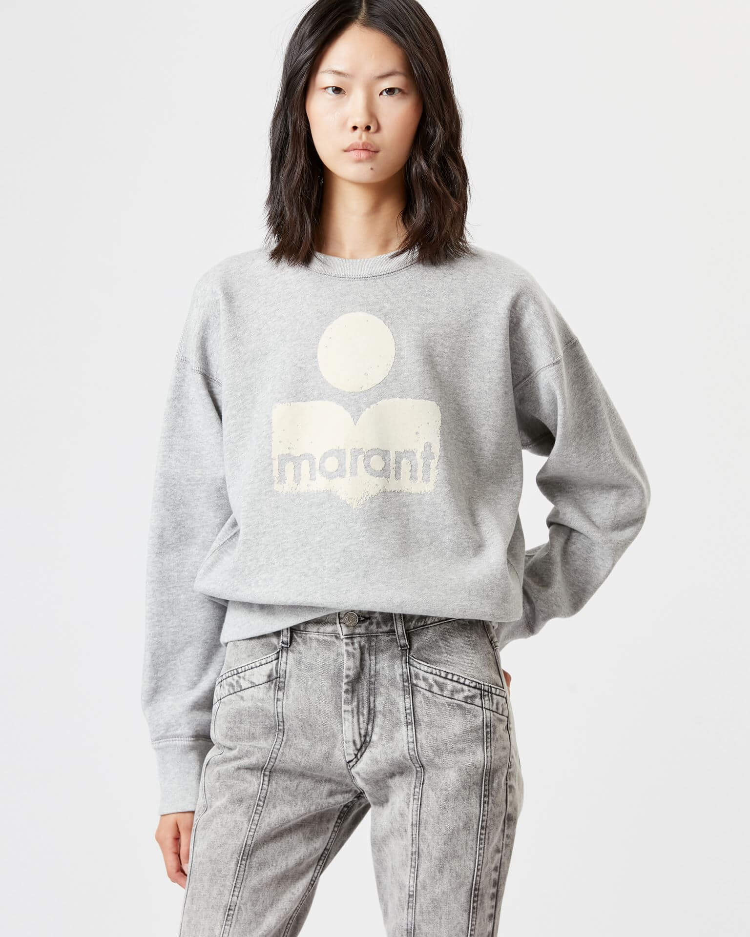 Isabel Marant Etoile Mobyli Sweatshirt in Grey available at TNT The New Trend Australia. Free shipping on orders over $300 AUD.