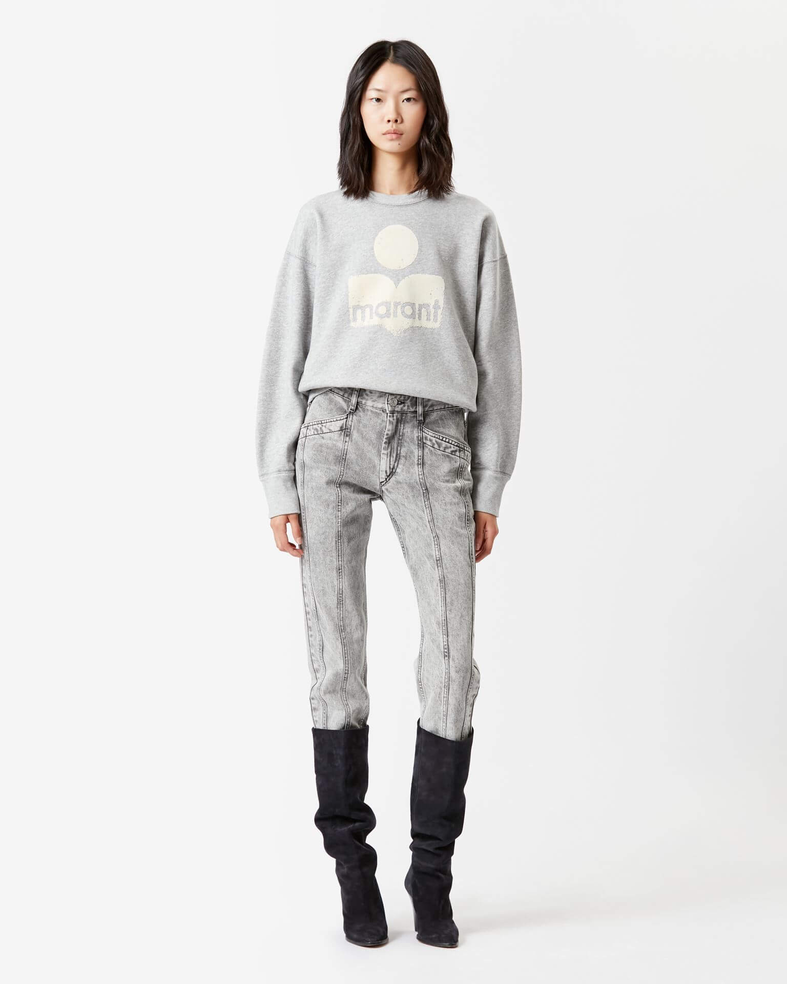 Isabel Marant Etoile Mobyli Sweatshirt in Grey available at TNT The New Trend Australia. Free shipping on orders over $300 AUD.