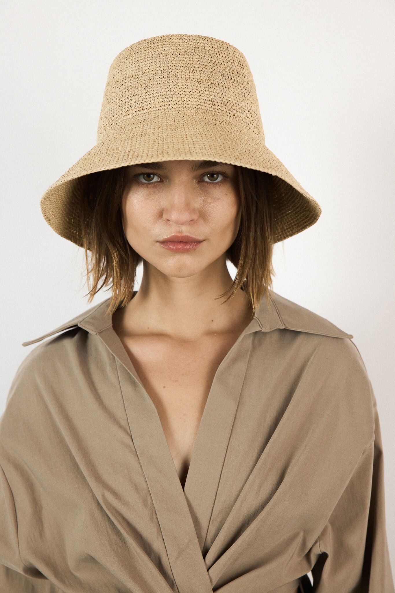Janessa Leone Felix Bucket Hat in Natural from The New Trend
