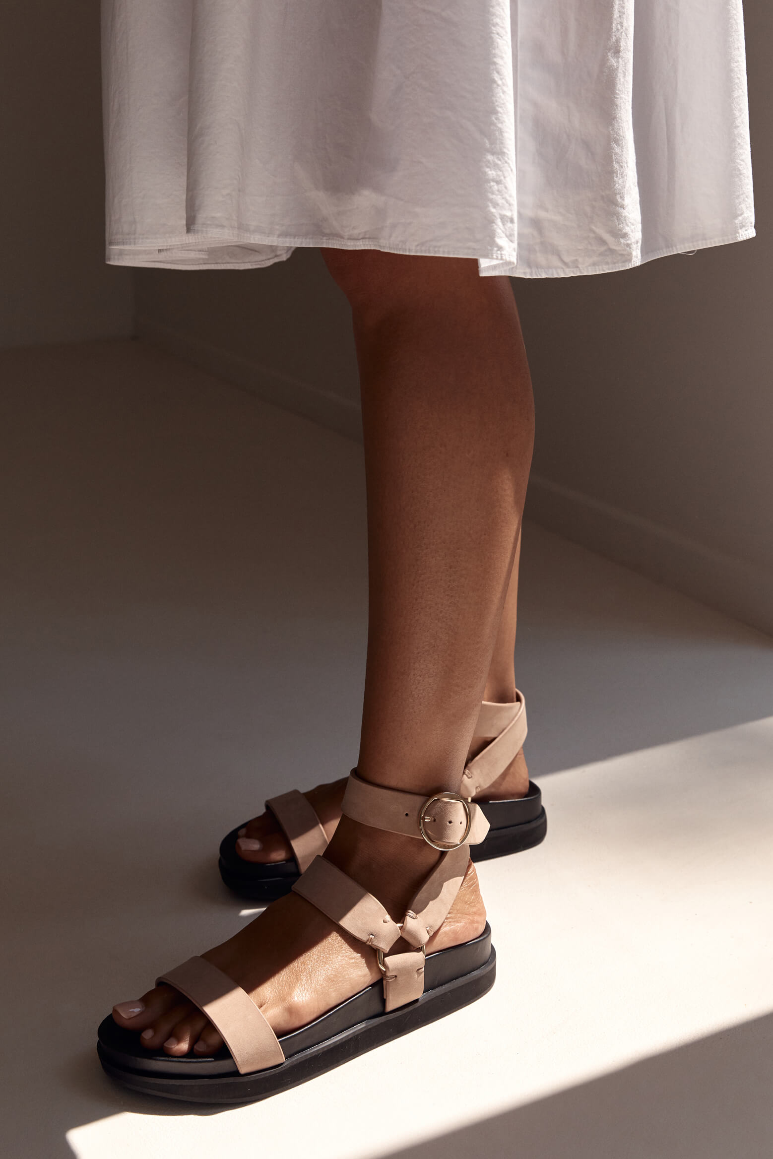 La Tribe Platform Sandals in Taupe from The New Trend