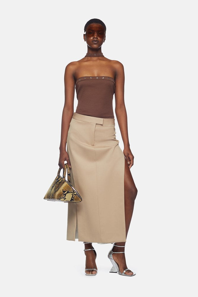 The Attico Midi Skirt in Beige available at The New Trend Australia.