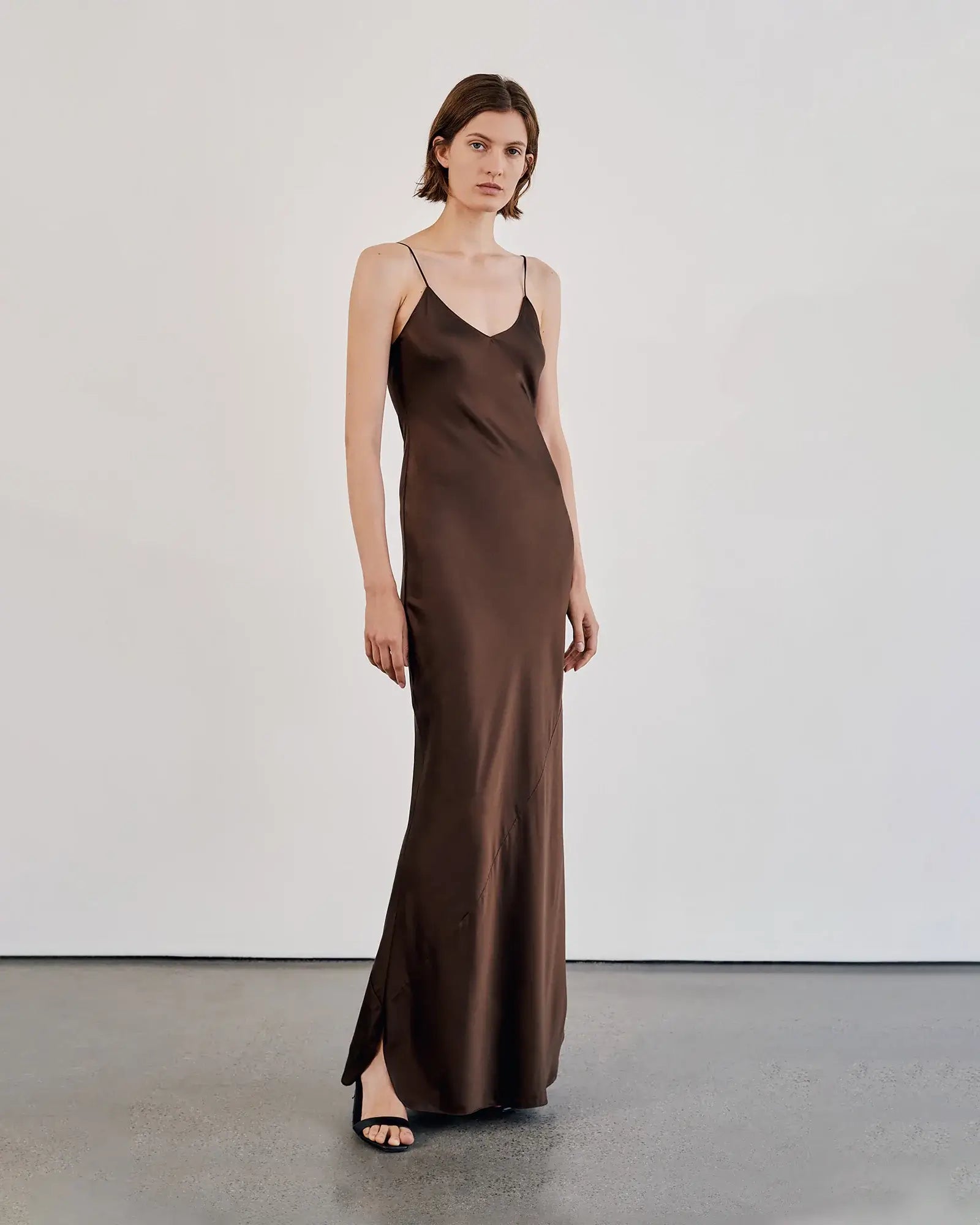 Nili Lotan Cami Gown in Espresso from The New Trend